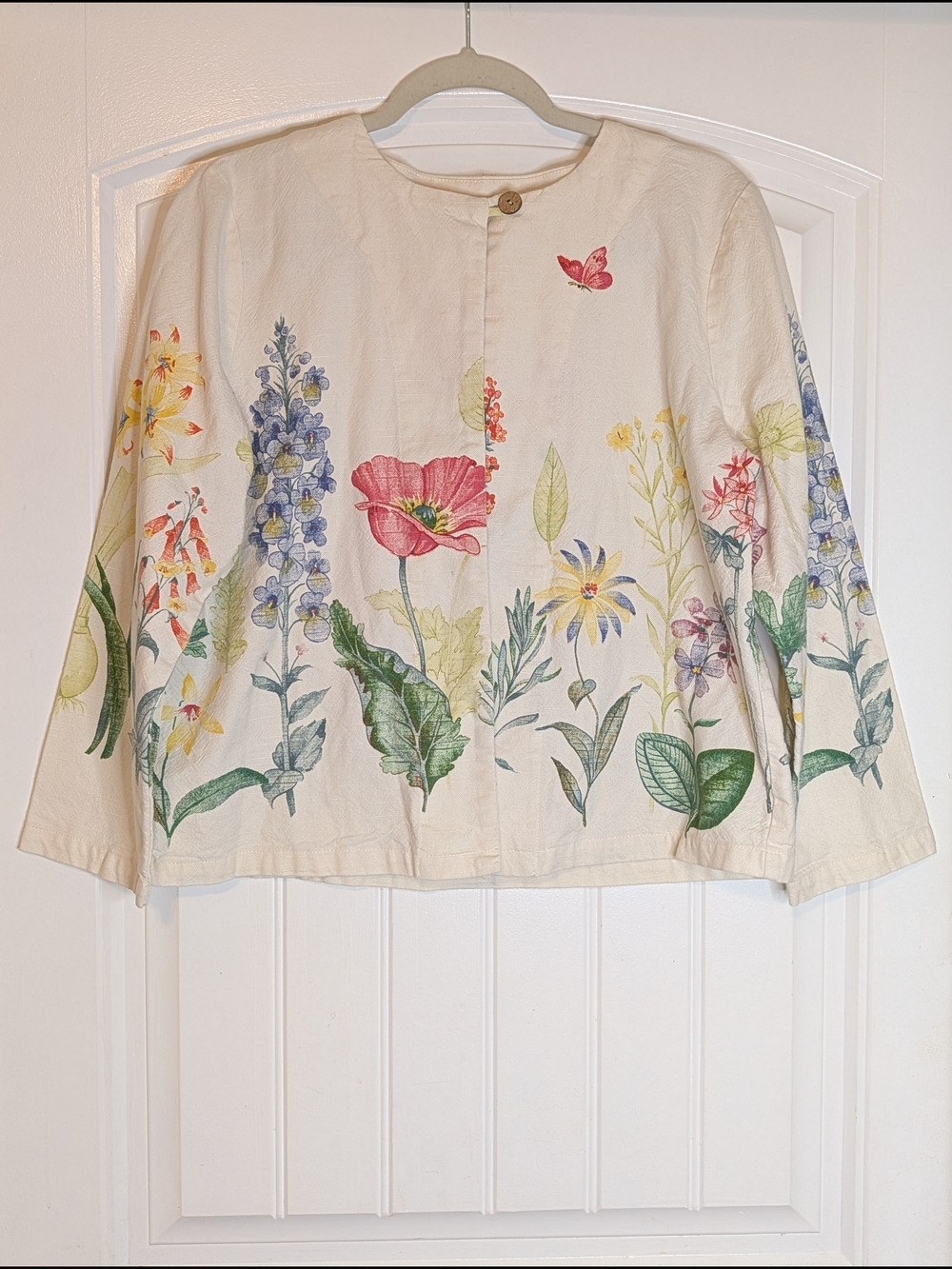 Drapers & Damons Botanical Wildflower Garden Floral Print Cotton Jacket
